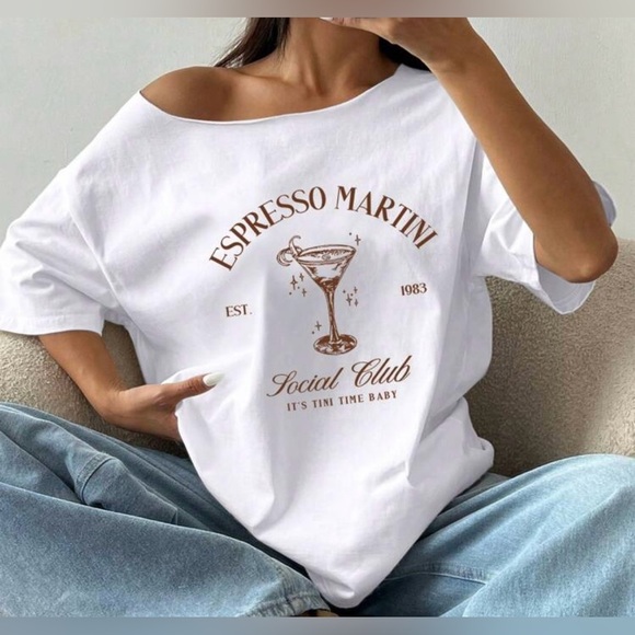 Espresso Martini White Women's Top - Picture 1 of 6